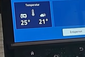 Anzeige der Innen und Außen Temperatur